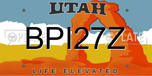 BPI27Z Utah License Plate