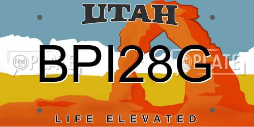 BPI28G Utah License Plate