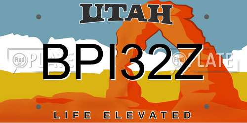 BPI32Z Utah License Plate