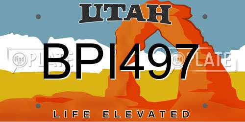 BPI497 Utah License Plate