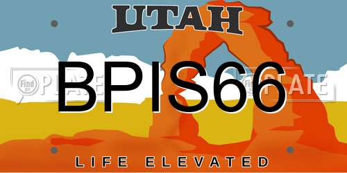 BPIS66 Utah License Plate