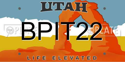 BPIT22 Utah License Plate