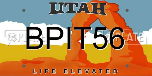 BPIT56 Utah License Plate