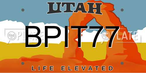 BPIT77 Utah License Plate