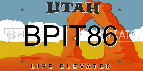 BPIT86 Utah License Plate