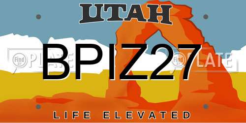 BPIZ27 Utah License Plate
