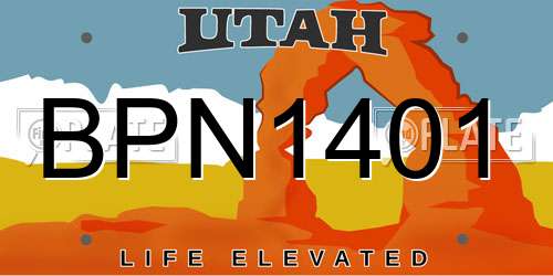 BPN1401 Utah License Plate