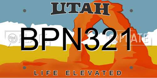 BPN321 Utah License Plate