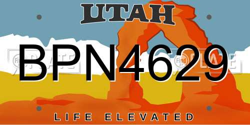 BPN4629 Utah License Plate