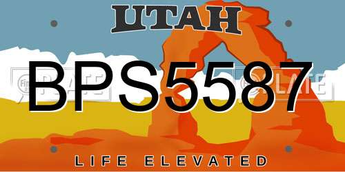BPS5587 Utah License Plate