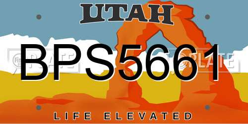 BPS5661 Utah License Plate