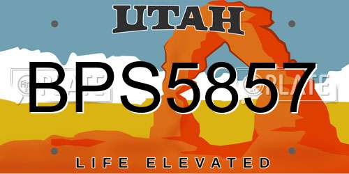 BPS5857 Utah License Plate