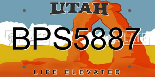 BPS5887 Utah License Plate