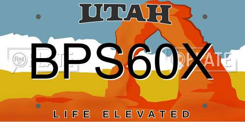BPS60X Utah License Plate
