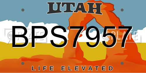 BPS7957 Utah License Plate