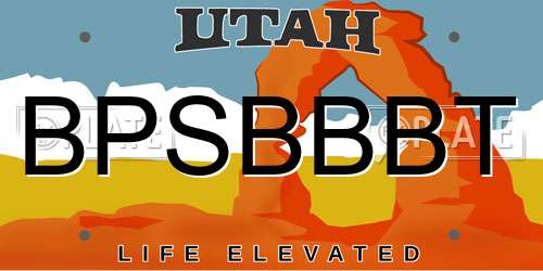 BPSBBBT Utah License Plate