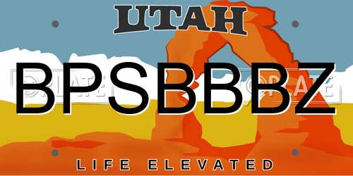 BPSBBBZ Utah License Plate