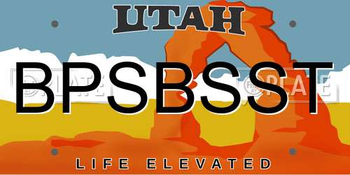 BPSBSST Utah License Plate