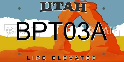BPT03A Utah License Plate