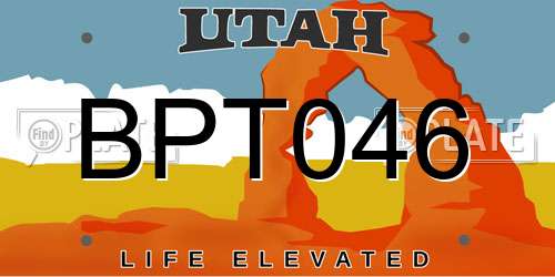 BPT046 Utah License Plate