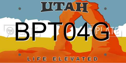 BPT04G Utah License Plate