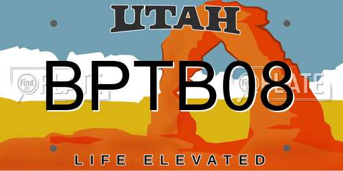 BPTB08 Utah License Plate