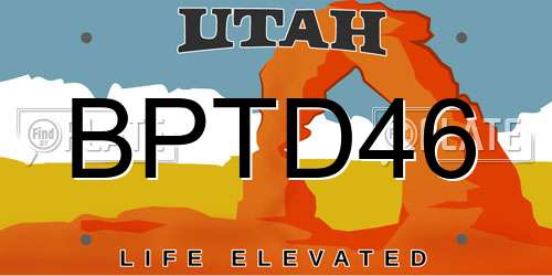 BPTD46 Utah License Plate