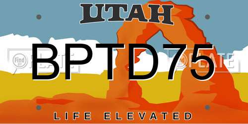 BPTD75 Utah License Plate