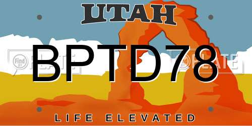 BPTD78 Utah License Plate
