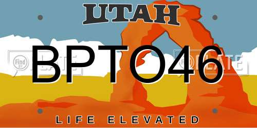 BPTO46 Utah License Plate