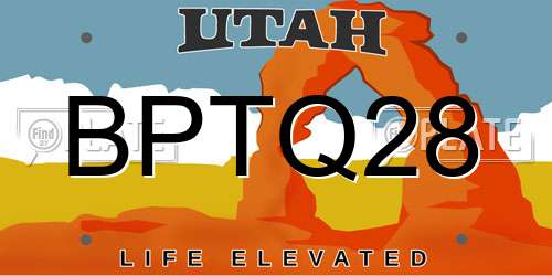 BPTQ28 Utah License Plate