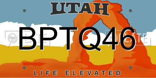 BPTQ46 Utah License Plate