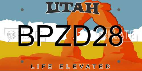 BPZD28 Utah License Plate