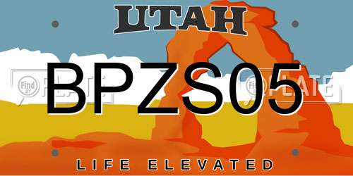 BPZS05 Utah License Plate