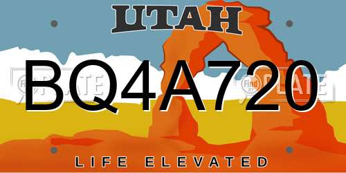 BQ4A720 Utah License Plate