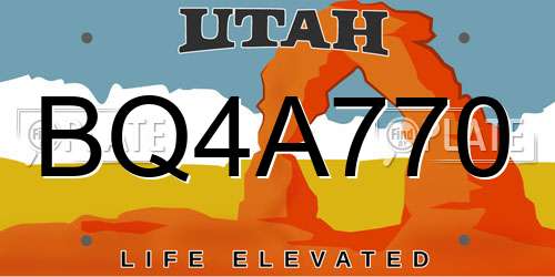 BQ4A770 Utah License Plate