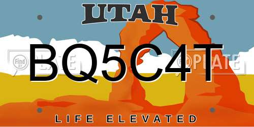 BQ5C4T Utah License Plate