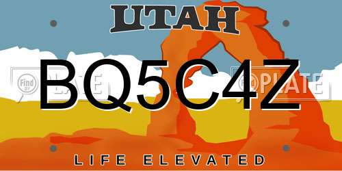 BQ5C4Z Utah License Plate