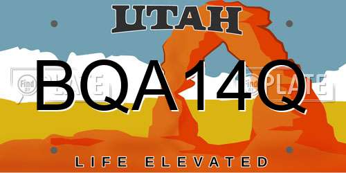 BQA14Q Utah License Plate