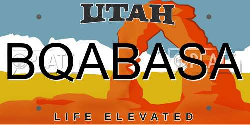 BQABASA Utah License Plate