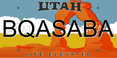 BQASABA Utah License Plate