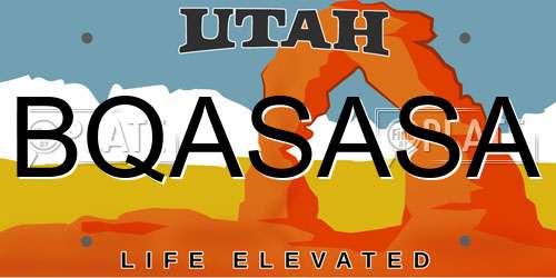 BQASASA Utah License Plate