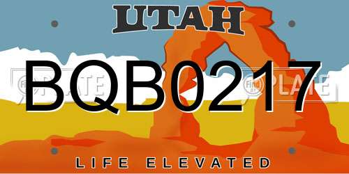 BQB0217 Utah License Plate