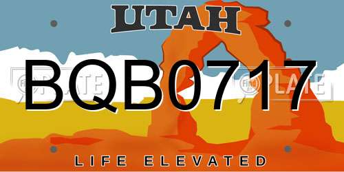 BQB0717 Utah License Plate