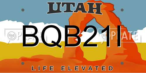 BQB21I Utah License Plate