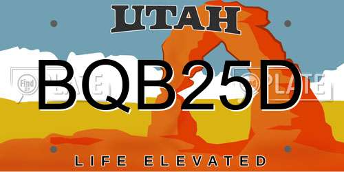 BQB25D Utah License Plate