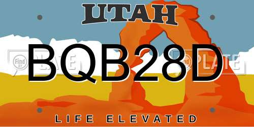 BQB28D Utah License Plate