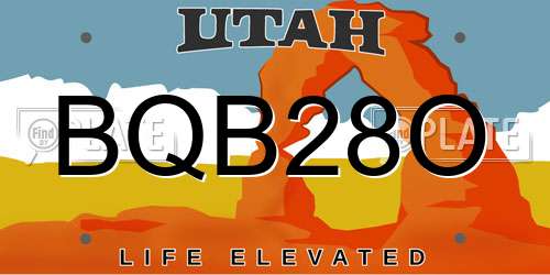 BQB28O Utah License Plate