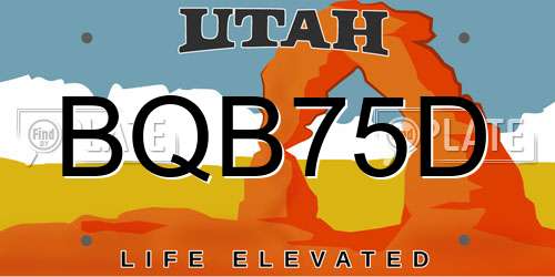 BQB75D Utah License Plate