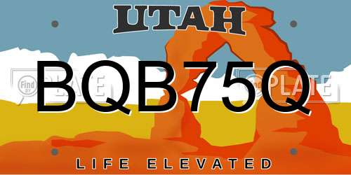 BQB75Q Utah License Plate